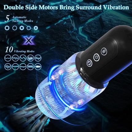 Automatic Male Masturbator Sucking Vibrating Real Pussy Blowjob Machine Male Sex Toy Men Masturbation Cup Adult Goods for Men