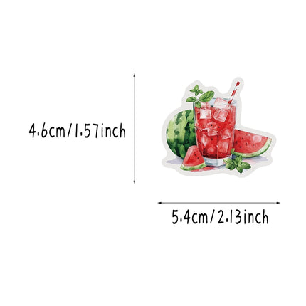 50PCS Creative Summer Beverages Personalized PET Transparent Material Stickers Handheld Account Material Decorative Stickers