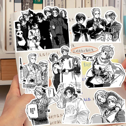 65Pcs Hetalia APH Anime Peripheral Stickers DIY Handbook Decoration Phone Case Cup Skateboard Waterproof Graffiti Stickers