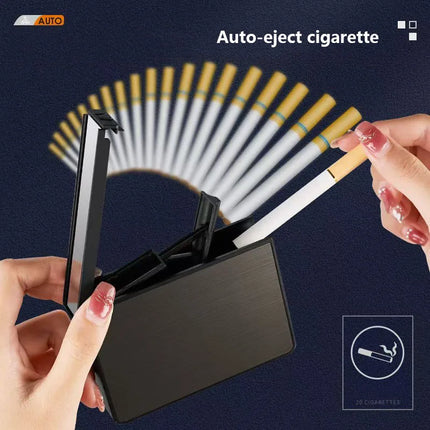 TikTok Viral 20-Slot Pop-Up Cigarette Case | integrated Slim Holder l Shockproof Metal with Custom Engraving Gift for Men