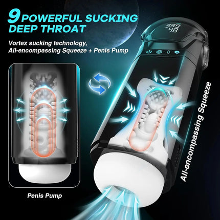 APP Automatic Male Masturbator Cup Penis Pump Sex Toys for Men Male with 9 Sucking Thrusting Vibrating Modes Blowjob Sex Toy 18