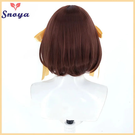 Snoya Suzumiya Haruhi Cosplay synthetic wig 35CM dark brown short Heat resistant fiber Wig
