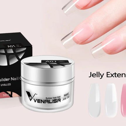 50ml TPO Free Jelly Nail Extension Gel Nail Builder French Nail Gum Venalisa Clear Natural Color Soak Off UV Construction Gel