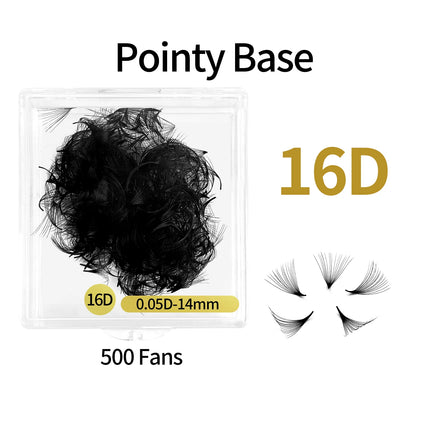 Abonnie 18mm Premade Volume Fan Pointy Base Fans Mega Volume Premade Eyelashes Extensions