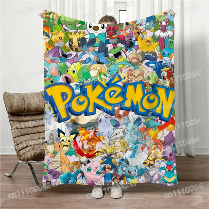Pokemon Psyduck Flannel Blanket Cute Summer 3D Print Soft Warm All Season Blanket for Bed Sofa Best Gift for Pokemon Lovers 2026