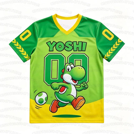 Summer Cute Men's Women's Short Sleeve T-shirt Yoshi Football Jersey Fashion T-shirt Cosplay Jersey Fan Gift Tops