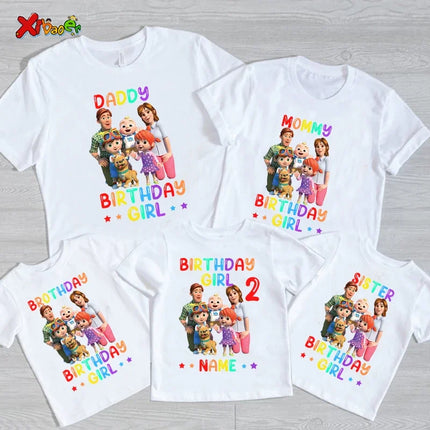 Birthday Girl Shirt for Family Matching Clothes Party Girls T Shirt Gift Custom Name Kids Clothing Outfit Children Clothes Daddy