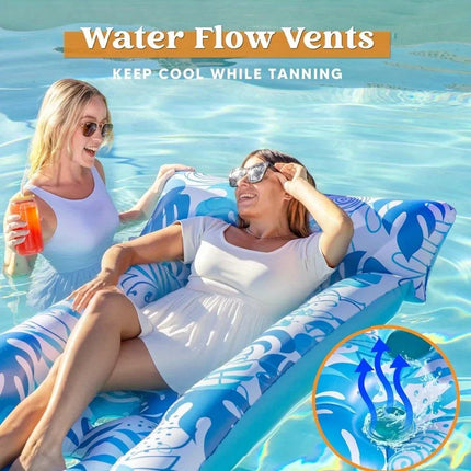 JOYFY 2Pack Adults Inflatable Pool Floats Mat with Headrest Sun Tanning Raft Lake Beach Swimming Pool Party Balloons Toys