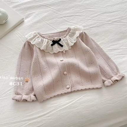 Spring Layering Essentials: Thin Knit Cardigan Sweaters for Girls & Babies | Stylish Lightweight & Long-Sleeve Cover-Ups