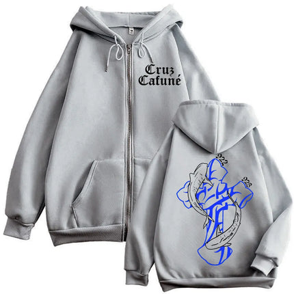Rapper Cruz Cafuné 922 928 Merch Zipper Hoodie Fashion Hip Hop Vintage Zip Up Sweatshirts Men Women Casual Oversized Pullovers