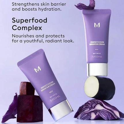 MISSHA Concealing BB Cream Provide Hydration Cover Dullness Fine Line Lightweight Breathable Create Natural Flawless Base Makeup
