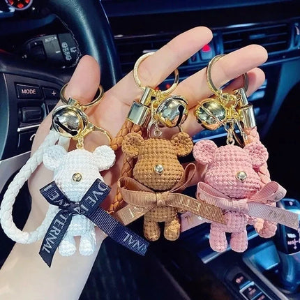 Creative Cute Bear Keychain Jewelry Resin Trinket Gift Women Bag Charms Phone Doll Pendant Car Keyring Accessories