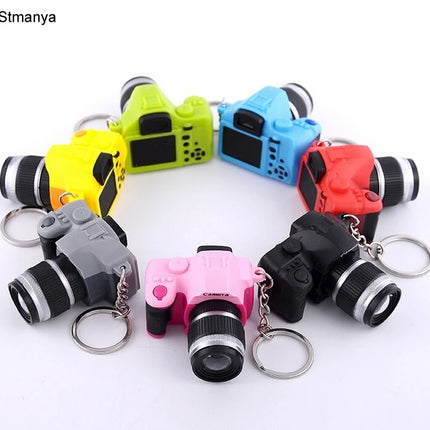 New Mini SLR Model Camera Keychain Car Key Ring  LED Flashlight Colorful  Key Chain Best Party Gift Jewelry Wholesale 17233