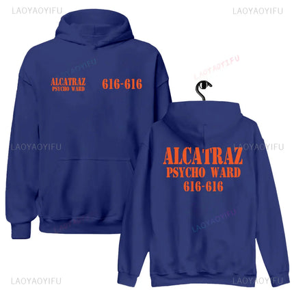 Alcatraz Psycho Ward 616 616 Halloween Graphic Hoodie A Clockwork Orange Woman Man Full-length Novel Pullover Camisetas