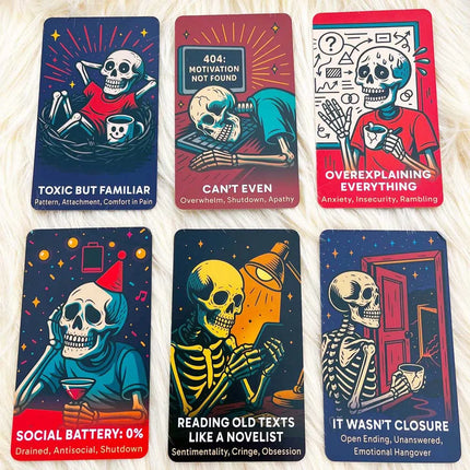 The Dead Inside Deck Tarot Cards , 54 Cards 13x8cm, Skeletal Divination Oracle, Meet Death Below Decks, Card Games