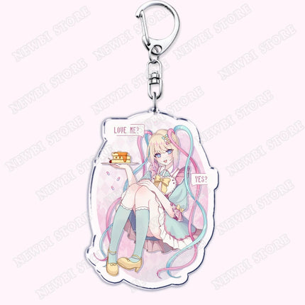 Video Game Ame Chan Keychains for Women Accessories Needy Streamer Emoji Cat Overload Girl Overdose Keyring Fans Friends Gifts