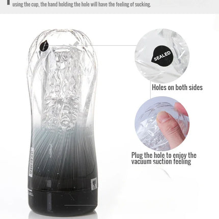 Male Masturbator Cup Soft Pussy Sex Toys Transparent Vagina Adult Endurance Exercise Adult supplies Vacuum Pocket Cup for Men
