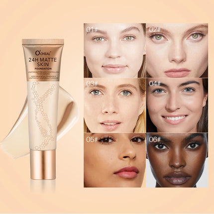 Natural liquid foundation, waterproof and sweat proof, durable makeup effect, multi color optional, create a natural foundation
