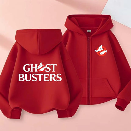 GhostBusters Kids Funny Cartoon Print Spring Autumn Zipper Hooded Sweatshirts 2-13 Years Boys Girls Streetwear Outfits Clothes