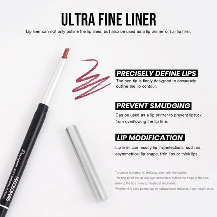 1PC Long-Lasting Waterproof Lip Liner Pen - Sweatproof Formula, Ideal for Crafting Delicate Makeup Looks