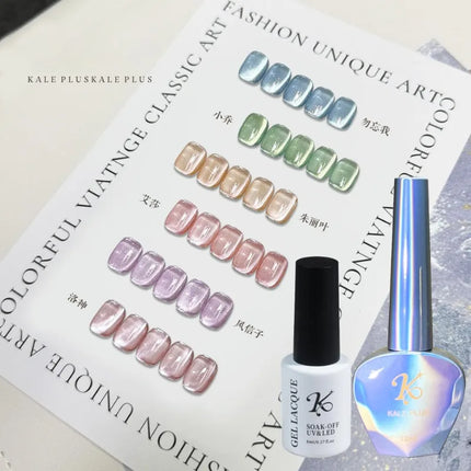 Vernis à ongles transparent Flower Ice en gel, couleur translucide cristal, vernis à ongles magnétique œil de chat, gel UV semi-permanent