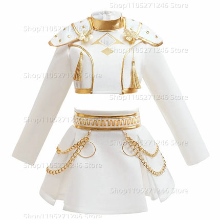 Girls Party Carnival Idol Roleplay Suit Fashion shorts+top+jacket three-piece set 2026 Spring Birthday Party Costume Kids
