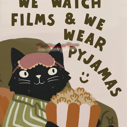Funny Cats Cartoon Minimalist Drawing Lazy Cat in Bed Cozy Bedroom Pets Lovers Poster Canvas Painting Wall Pictures Home Decor