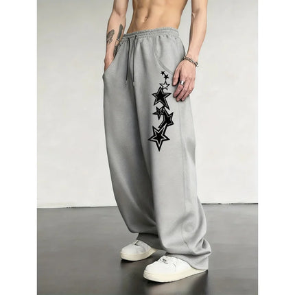 Men'S Versatile Solid Color Drawstring Loose Casual Sports Pants，Spring And Autumn Men'S Outdoor Home Casual Trousers