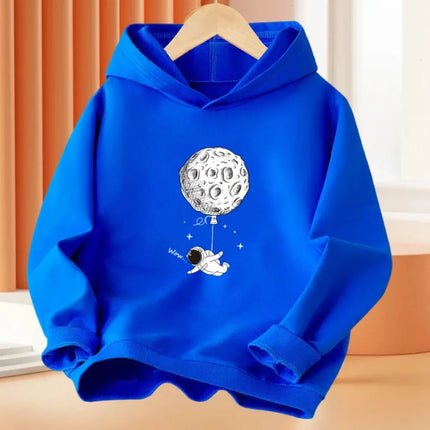 Autumn Astronaut Pattern Print Children Hoodies Kid Fleece Long Sleeves Sweatshirt Comfortable Boy Casual Fashion Sport Pullover