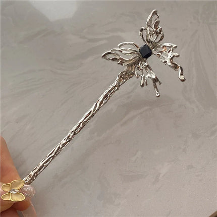 Fashion Butterfly Hair Sticks for Women Metal Hair Clip Pins Minimalist Irregualr Girls Hairpins Hair Bun Maker Headwear