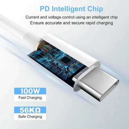 Type C To Type C Cable 100W PD Fast Charging For iPhone 15 17 Pro Max Huawei Mate 60 Xiaomi Samsung USB C to USB C Charger Cable