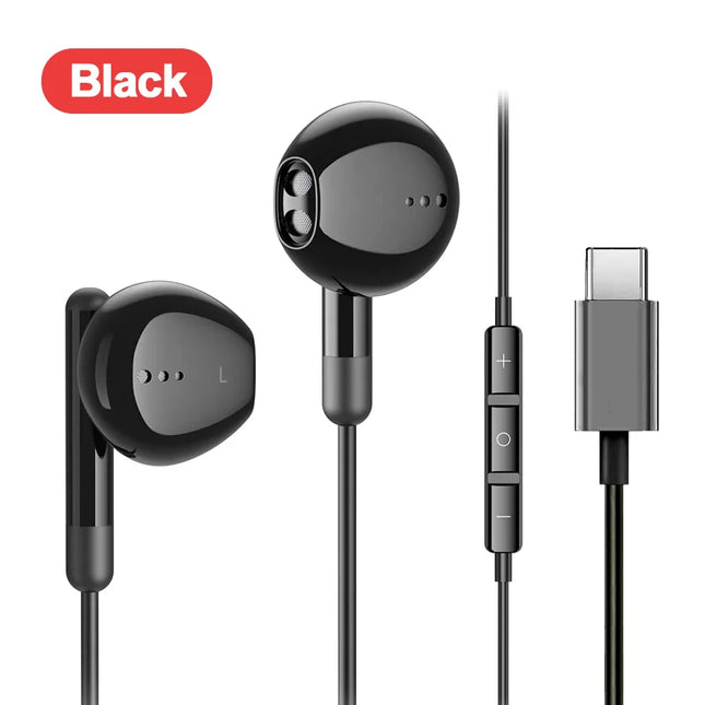 Type-C Wired Headphones  For Samsung Galaxy S24 S23 S22 3.5MM in-Ear Headphone A53 A52 Note 20 USB-C Earphone  HiFi Bass Stereo