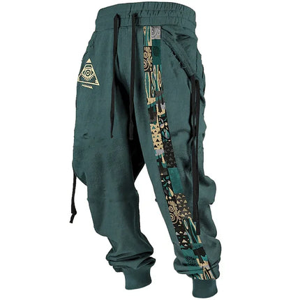 Men's 3D Printed Sports Pants, Long Pants Outdoor Street Casual Daily Polyester Black Red Blue Mid Waist Elastic Pants
