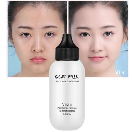 Professional Lazy Face Foundation Cream Goat Milk Revitalizing Full Coverage Waterproof Makeup Base BrightenIng Cover Dark