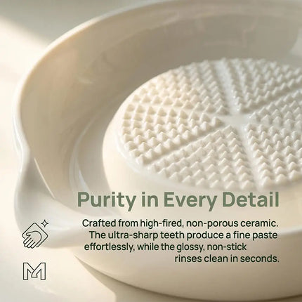 White Simple Style Ceramic Ginger Grater Tool Hand Grinder Garlic Masher Portable Porcelain Carrot Ginger Grinding Kitchen Tool