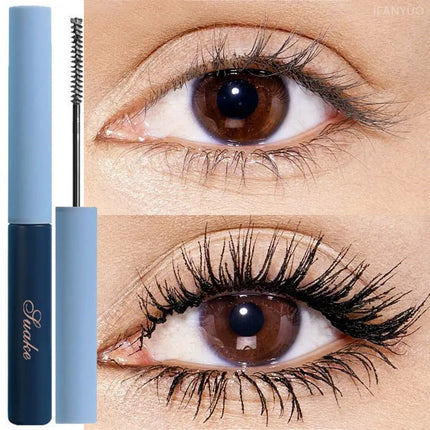 Silk Fiber Matte Mascara Makeup Ultra-Fine Brush Lengthening Eyelashes Extension Fast Dry Brown Black Curling Mascara Comestics