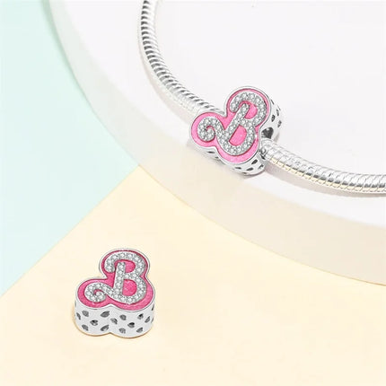 100% 925 Sterling Silver Fashion Pink Princess Skirt Bag Lipstick Charms Beads Fit Qikaola Original Bracelets DIY Jewelry Gifts