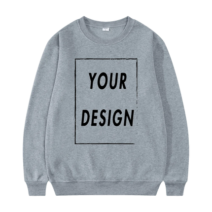 Unisex Crew Neck Sweatshirt 2025 New Fashion Customizable Logo Men's Women's Casual Sweater Hatless