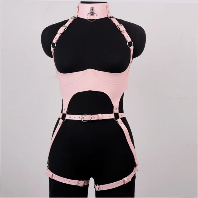 Women Sexy Sex Bondage Body Harness Belt PU Leather Lingerie BDSM Thigh Garter Belt Gothic Clothing Festival Rave Outfit
