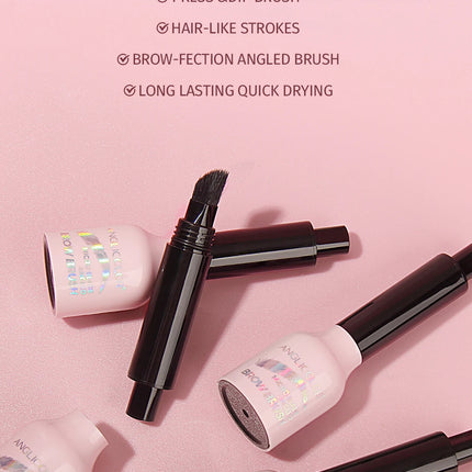 Wild Eyebrow Pencil Square Angled Brush Velvet 3D Brow Dye Cream Hairline Anti-smudge Waterproof Multifunction Eyebrow Tint Pen