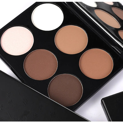 6 Colors Highlighter Contour Palette Makeup 3D Bronzer Matte Contour Palette Face Bronzer Professional Highlight Contour Palette