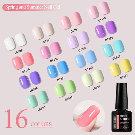 9pcs Macaron Color Gel Nail Polish Set HEMA TPO FREE Semi Permanent Soak Off UV Gel Varnish For Spring Summer Nail Supplies DIY