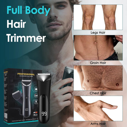 Hair Cutting Machine Beard Trimmer Electric Shaver for Men Intimate Areas Hair Shaving Machine Safety Razor Clipper LED Light
