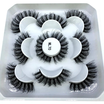 AMSDCN New 5-Pair 8-25mm Natural 3D Mink Eyelash Extension Eyelash Maquiagem