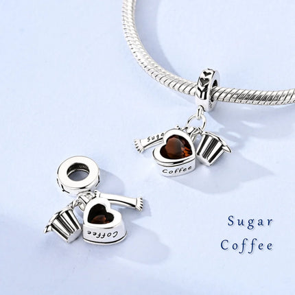 Classic 925 Sterling Coffee Cup Charms Tea Cup Beads Fit Original Bracelet Necklace Pendant Women Bracelet DIY Fine Jewelry Gift