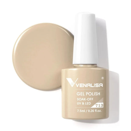 Venalisa 7.5ml Gel Nail Polish, White Cap, Glass Formula, No Wipe Top Coat, UV LED Soak-Off Glitter Color Nail Lacquer