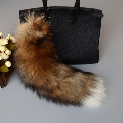 40cm Furry Animal Tails Keychain Gifts Cute Plush Fox Tail Keyrings for Women Bag Backpack Car Key Charms Wholesale