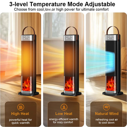 Electric Heater 2000W Heating Fans Portable Electric Space Heater PTC Fan Heater Household Hot Air Blower with Remote Control