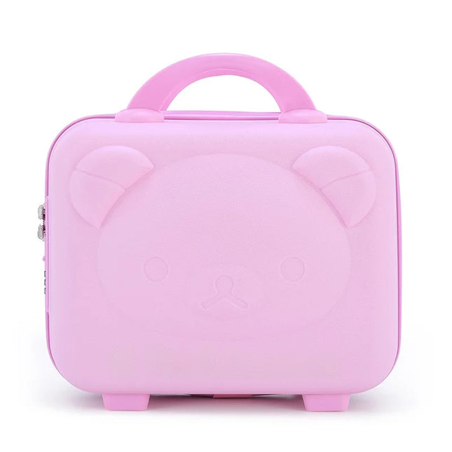 14-Inch Portable Bear Cosmetic Box Luggage Box Password Lock Cartoon Storage Travel Box Wedding Favor Lightweight Unisex