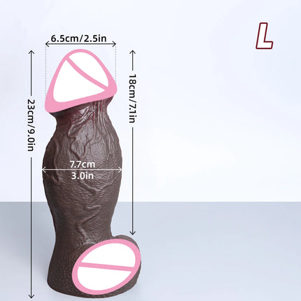 Realistic Silicone Dildo Thick Huge Glans Dildos 4 Sizes with Strong Suction Cup Anal Vagina G-spot Stimulate Butt Plug Sex Toys